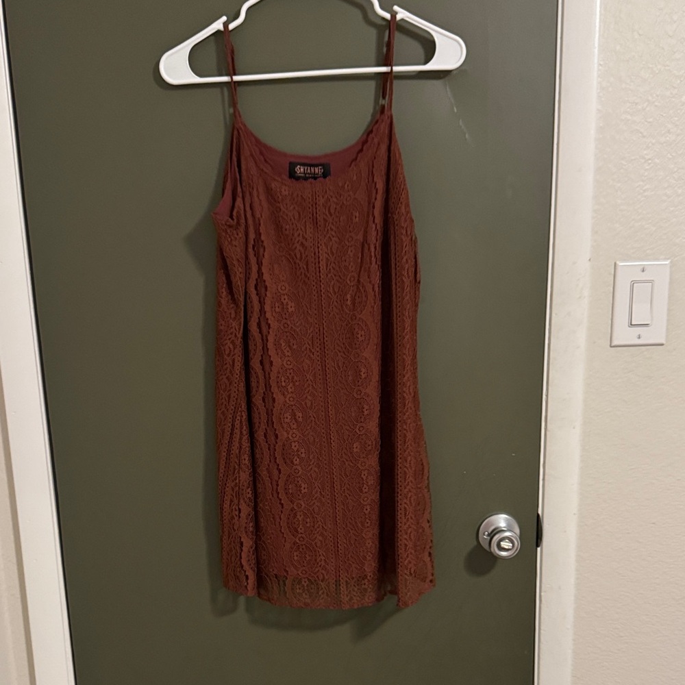 Shyanne Rustic Brown Lace Top